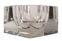 Casa Padrino Luxus Tablett 17,5 x 17,5 x H. 12,5 cm - Schweres Deko Tablett aus massivem dickwandigem Klarglas - Luxus Deko Accessoires