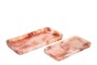 Casa Padrino Luxus Tablett 2er Set Rubinrot / Cremewei� - 2 dekorative Tabletts aus Kunstharz in transparenter Optik - Luxus Deko Accessoires