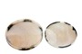 Casa Padrino Luxus Tablett 2er Set Schwarz / Cremewei� - 2 dekorative Tabletts aus Kunstharz in transparenter Optik - Luxus Deko Accessoires