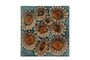 Casa Padrino Luxus Tablett Blau 31,5 x 32,5 x H. 3 cm - Deko Tablett und Wandrelief in Anemonen-Form aus feinem Porzellan - Luxus Deko Accessoires