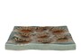 Casa Padrino Luxus Tablett Blau 31,5 x 32,5 x H. 3 cm - Deko Tablett und Wandrelief in Anemonen-Form aus feinem Porzellan - Luxus Deko Accessoires