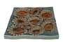 Casa Padrino Luxus Tablett Blau 31,5 x 32,5 x H. 3 cm - Deko Tablett und Wandrelief in Anemonen-Form aus feinem Porzellan - Luxus Deko Accessoires