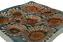 Casa Padrino Luxus Tablett Blau 31,5 x 32,5 x H. 3 cm - Deko Tablett und Wandrelief in Anemonen-Form aus feinem Porzellan - Luxus Deko Accessoires
