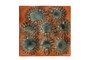 Casa Padrino Luxus Tablett Orange 31,5 x 32,5 x H. 3 cm - Deko Tablett und Wandrelief in Anemonen-Form aus feinem Porzellan - Luxus Deko Accessoires