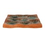 Casa Padrino Luxus Tablett Orange 31,5 x 32,5 x H. 3 cm - Deko Tablett und Wandrelief in Anemonen-Form aus feinem Porzellan - Luxus Deko Accessoires