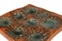 Casa Padrino Luxus Tablett Orange 31,5 x 32,5 x H. 3 cm - Deko Tablett und Wandrelief in Anemonen-Form aus feinem Porzellan - Luxus Deko Accessoires