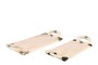 Casa Padrino Luxus Tabletts 2er Set Schwarz / Beige - Deko Tabletts aus transluzentem Kunstharz in Schwarz und Creme - Luxus Deko Accessoires