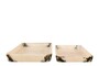 Casa Padrino Luxus Tabletts 2er Set Schwarz / Beige - Elegante Deko Tabletts aus transluzentem Kunstharz in Schwarz und Creme - Luxus Deko Accessoires