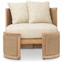 Casa Padrino Luxus Garten Sessel mit 2 Kissen Naturfarben - Hotel M�bel - Garten M�bel - Outdoor M�bel - Luxus M�bel