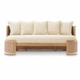 Casa Padrino Luxus Garten Sofa mit 5 Kissen Naturfarben 180 cm - Hotel M�bel - Garten M�bel - Luxus M�bel