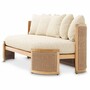 Casa Padrino Luxus Garten Sofa mit 5 Kissen Naturfarben 180 cm - Hotel M�bel - Garten M�bel - Luxus M�bel