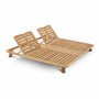 Casa Padrino Luxus Teakholz Doppel Gartenliege Naturfarben / Sandfarben - Luxus Poolliege