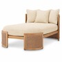 Casa Padrino Luxus Gartenliege Naturfarben 162 cm - Luxus Poolliege - Luxus Sonnenliege - Hotel M�bel - Garten M�bel