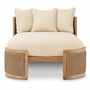 Casa Padrino Luxus Gartenliege Naturfarben 162 cm - Luxus Poolliege - Luxus Sonnenliege - Hotel M�bel - Garten M�bel