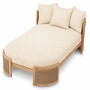 Casa Padrino Luxus Gartenliege Naturfarben 162 cm - Luxus Poolliege - Luxus Sonnenliege - Hotel M�bel - Garten M�bel