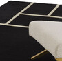 Casa Padrino Luxus Teppich Schwarz / Cremefarben 300 x 400 cm - Handgetufteter Wohnzimmer Teppich aus 100% Neuseeland Wolle - Luxus Qualitt