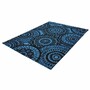Casa Padrino Luxus Teppich Blau / Schwarz 300 x 200 cm - Rechteckiger Wollteppich - Wohnzimmer Teppich - Hotel Teppich