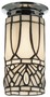 Casa Padrino Luxus Tiffany Deckenleuchte Wei� / Schwarz / Silber  10 x H. 21 cm - Runde Deckenlampe - Deko Accessoires 
