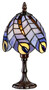Casa Padrino Luxus Tiffany Hockerleuchte Mehrfarbig  15 x H. 29 cm - Tiffany Tischleuchte - Tiffany Schreibtischleuchte - Tiffany Leuchten - Luxus Leuchten - Luxus Interior 