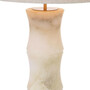 Casa Padrino Luxus Tischleuchte Alabaster / Antik Messing / Beige  38 x H. 88 cm - Moderne Alabaster Schreibtschleuchte in Bambus Optik - Luxus Kollektion