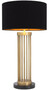 Casa Padrino Luxus Tischleuchte Antik Messingfarben / Schwarz  45 x H. 83 cm - Moderne Metall Schreibtischleuchte mit Marmorsockel und rundem Lampenschirm - Wohnzimmer Lampe