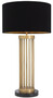 Casa Padrino Luxus Tischleuchte Antik Messingfarben / Schwarz  45 x H. 83 cm - Moderne Metall Schreibtischleuchte mit Marmorsockel und rundem Lampenschirm - Wohnzimmer Lampe