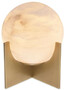 Casa Padrino Luxus Tischleuchte Antik Messing / Alabaster  23 x H. 25 cm - Moderne Tischlampe mit rundem Alabaster Lampenschirm - Luxus Leuchten