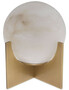 Casa Padrino Luxus Tischleuchte Antik Messing / Alabaster  23 x H. 25 cm - Moderne Tischlampe mit rundem Alabaster Lampenschirm - Luxus Leuchten
