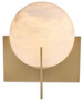 Casa Padrino Luxus Tischleuchte Antik Messing / Alabaster  23 x H. 25 cm - Moderne Tischlampe mit rundem Alabaster Lampenschirm - Luxus Leuchten