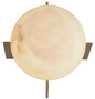 Casa Padrino Luxus Tischleuchte Antik Messing / Alabaster  23 x H. 25 cm - Moderne Tischlampe mit rundem Alabaster Lampenschirm - Luxus Leuchten