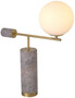Casa Padrino Luxus Tischleuchte Antik Messing / Grau / Wei� 51 x 20 x H. 62,5 cm - Marmor Schreibtschleuchte mit Glas Lampenschirm - Luxus Kollektion