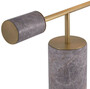Casa Padrino Luxus Tischleuchte Antik Messing / Grau / Wei� 51 x 20 x H. 62,5 cm - Marmor Schreibtschleuchte mit Glas Lampenschirm - Luxus Kollektion