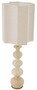 Casa Padrino Luxus Tischleuchte Beige / Antik Messing 40,5 x 40,5 x H. 116,5 cm - Travertin Schreibtischleuchte mit Lampenschirm - Luxus Tischleuchten - Luxus Qualit�t