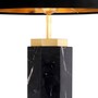 Casa Padrino Luxus Tischleuchte Schwarz / Antik Messing  40 x H. 72,5 cm - Moderne Marmor Tischlampe mit rundem Lampenschirm - Luxus Qualit�t