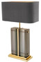 Casa Padrino Luxus Tischleuchte Gold / Grau 45 x 22 x H. 73 cm - Hotel & Restaurant Tischlampe