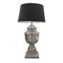 Casa Padrino Luxus Tischleuchte Silber / Schwarz  34 x H. 66 cm - Aluminium Pokal Tischleuchte mit Lampenschirm