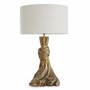Casa Padrino Luxus Tischleuchte Vintage Messing / Creme H. 88 cm - Runde Schreibtischleuchte - Luxus Leuchten