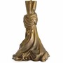 Casa Padrino Luxus Tischleuchte Vintage Messing / Creme H. 88 cm - Runde Schreibtischleuchte - Luxus Leuchten