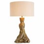 Casa Padrino Luxus Tischleuchte Vintage Messing / Creme H. 88 cm - Runde Schreibtischleuchte - Luxus Leuchten