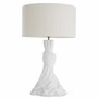 Casa Padrino Luxus Tischleuchte Wei� / Creme H. 88 cm - Runde Schreibtischleuchte - Luxus Leuchten