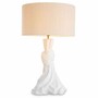 Casa Padrino Luxus Tischleuchte Wei� / Creme H. 88 cm - Runde Schreibtischleuchte - Luxus Leuchten