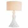 Casa Padrino Luxus Tischleuchte Wei� / Creme H. 88 cm - Runde Schreibtischleuchte - Luxus Leuchten