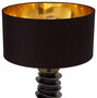Casa Padrino Luxus Tischleuchte Schwarz / Bronze  44 x H. 80,5 cm - Schreibtischleuchte mit rundem Lampenschirm und Granitsockel - Luxus Tischleuchten - Luxus Schreibtischleuchten