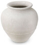 Casa Padrino Luxus Tonvase Matt Wei�  45 x H. 54 cm - Handgefertigte Runde Deko Vase - Wohnzimmer Deko - Garten Deko - Deko Accessoires