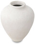 Casa Padrino Luxus Tonvase Matt Wei�  64 x H. 83 cm - Handgefertigte Runde Deko Vase - Wohnzimmer Deko - Garten Deko - Deko Accessoires