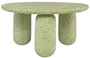 Casa Padrino Luxus Couchtisch Gr�n  80 x H. 40 cm - Runder Terrazzo Naturstein Wohnzimmertisch - Wohnzimmer M�bel - Naturstein M�bel - Luxus M�bel - Luxus Einrichtung