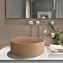 Casa Padrino Luxus Travertin Waschbecken Schale Taupe  42 cm - Badezimmer Accessoires
