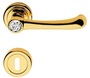 Casa Padrino Luxus T�rgriff Set mit Swarovski Kristallglas Gold 14,5 x H. 5 cm - Moderne T�rklinken mit Rosetten - Luxus Qualit�t - Made in Italy