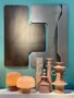 Casa Padrino Luxus Vase  14 x H. 55 cm - Hohe schlanke Vase Abstract aus Steingut mit Dekor in Pastellt�nen - Luxus Deko Accessoires