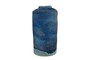 Casa Padrino Luxus Vase Blau  23,5 x H. 41,5 cm - Hohe runde Vase aus feinem Porzellan in kr�ftigem Blau - Luxus Deko Accessoires